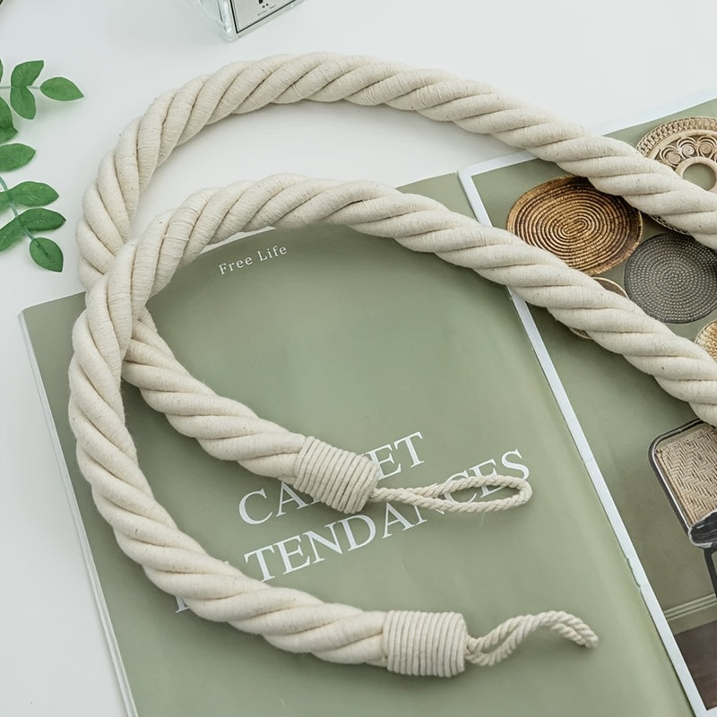 DoorKnot | Retro touw deurstopper – robuuste stoffen deurwig, rustieke deurhouder zonder boren