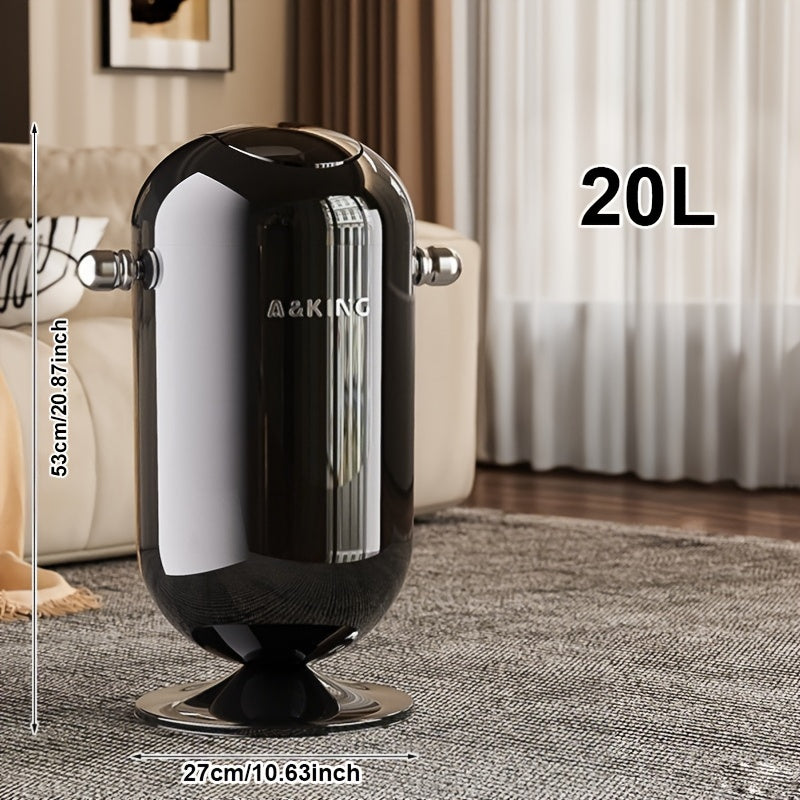 BinLuxe | Afvalbak met deksel en wielen met grote capaciteit – Moderne opbergbak met klep