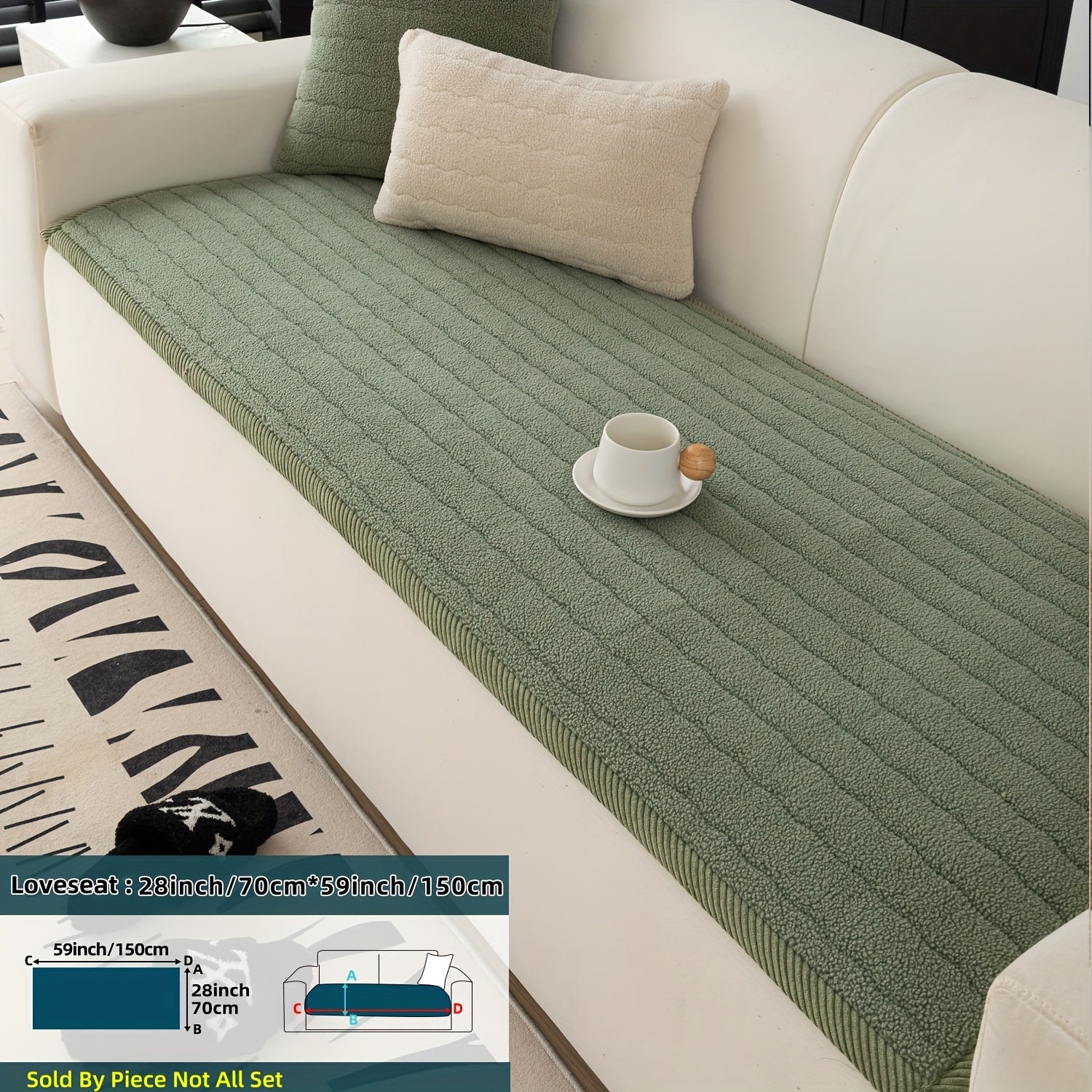 SnugWrap | Slipvaste Sofa Overtrek van Dik Pluche - Machinewasbaar, Huisdiervriendelijke Bankbeschermer voor de Woonkamer