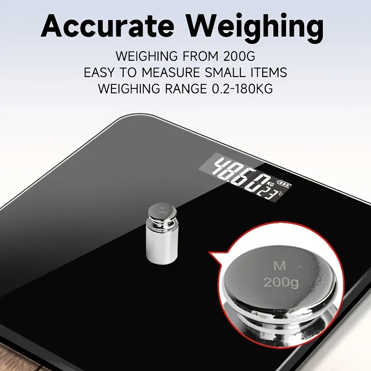 SmartWeigh | Elektronische Badkamerschaal met Hoge Precisie – LED Display, Temperatuurweergave
