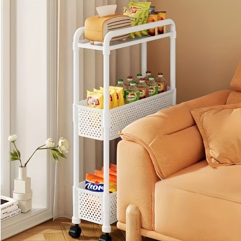 SlimRack | 3-Laags Smal Opbergkastje op Wieltjes – Duurzame Plastic Organizer