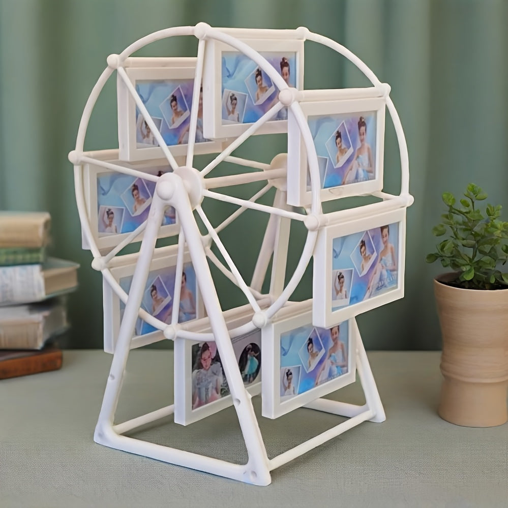 NostalgiaWheel | Vintage reuzenrad draaiende fotolijst – 8 stuks 4x6 fotolijsten, creatief cadeau voor thuis en op tafel