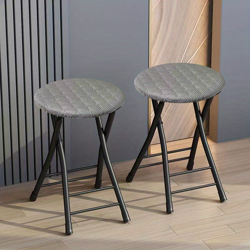 PlushFit | 2-delige Ronde Stoelzittingen Hoes – Dikke Gewatteerde Elastische Stoelhoezen, Beschermende Slipcovers