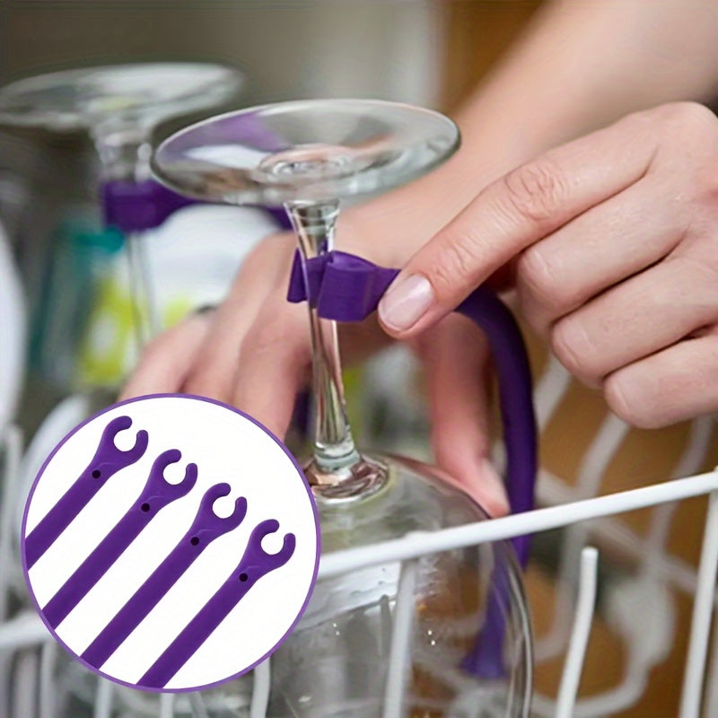 CupGuard | 4/8 stuks siliconen glazenhouder – veilige, verstelbare en vaatwasmachinebestendige glazenhouder