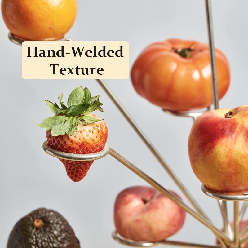 FruitBurst | Exploding Fruit Bowl – Handgemaakt metalen tafelstuk, zwevend fruitschaal