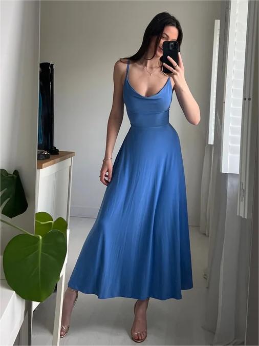 Giselle | Gedrapeerde maxi-jurk voor dames – elegante geplooide bodycon avondjurk