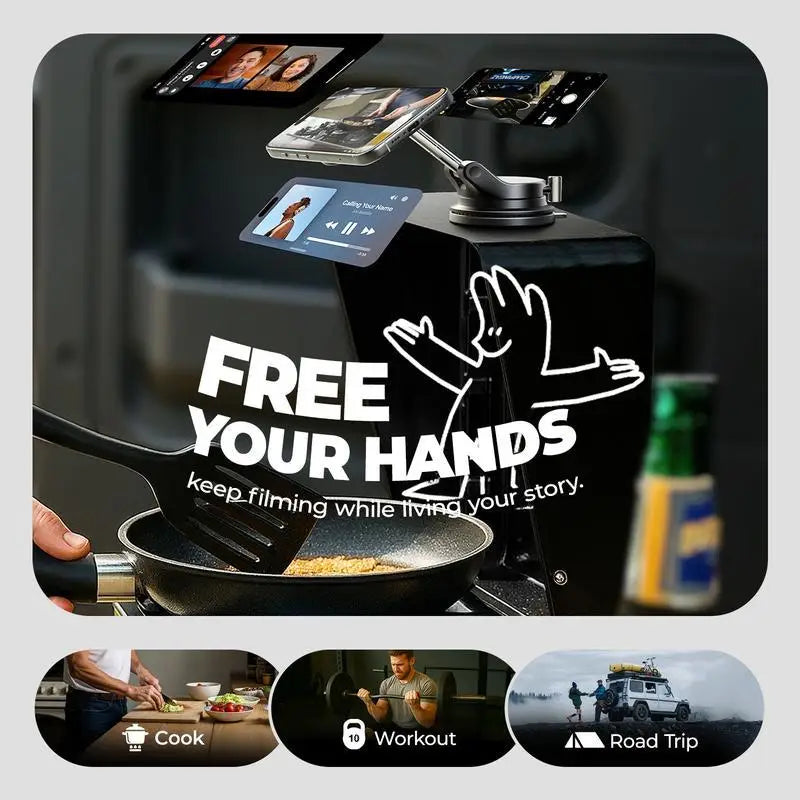 AutoMag | Opvouwbare magnetische autotelefoonhouder – verstelbaar, 360° draaibaar