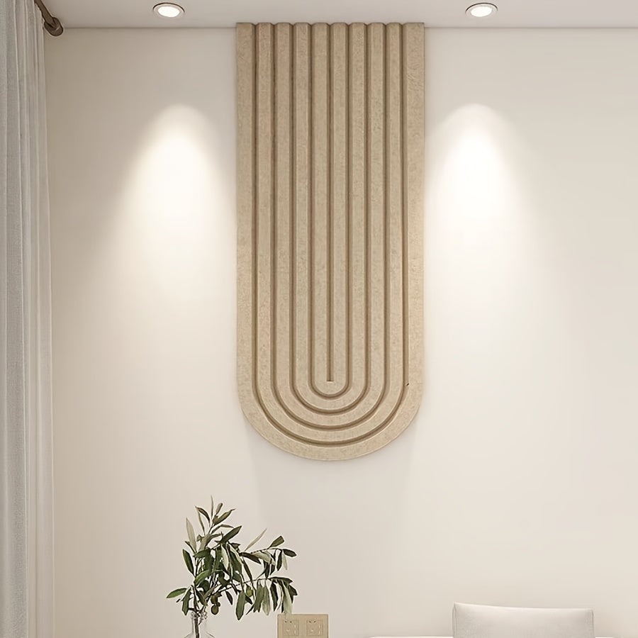 FeltScape | Extra groot gewelfd prikbord van vilt – gestreepte wanddecoratie, fotodisplay, zelfklevend wandpaneel