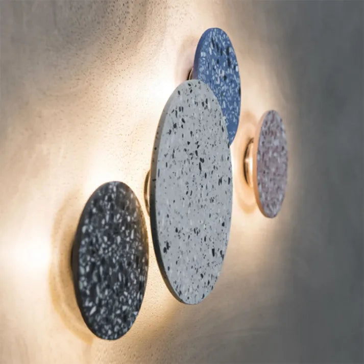 ZenithOrb | Round Marble Wall Sconce – Modern Terrazzo Disc LED Light for Indoor Decor