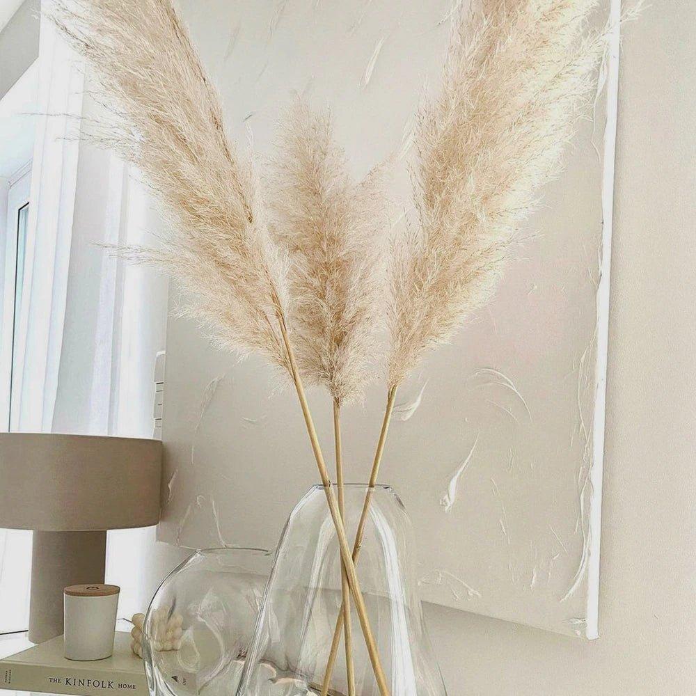 BohoFluff | Natuurlijk gedroogd pampagras boeket - Pluizig riet voor moderne Boho vaas & Woondecoratie