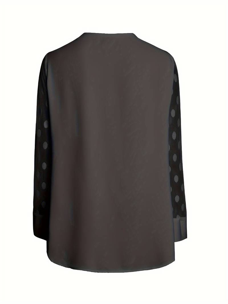 Jenia | Doorzichtige damesblouse – Chique, elegant shirt met lange mouwen van mesh
