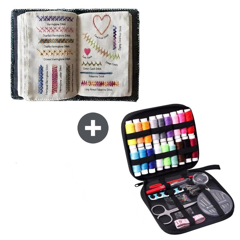 Stitchly | Alles-in-één borduur- en naaiset – compleet reisvriendelijk borduurboek