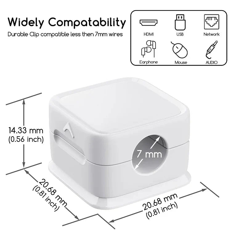 CordMag | Magnetische Kabel Organizer Clip, Bureau Dock Kabelhouder, Netjes Kabelbeheer voor Stroomkabels