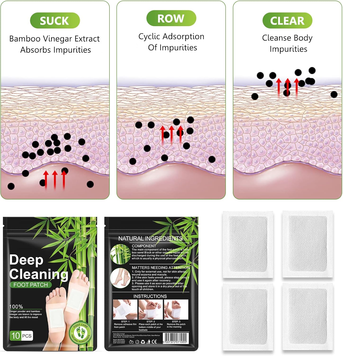 SoleDetox | Detox voetkussentjes - Natuurlijke reiniging en gifverwijdering patches (20 stuks)