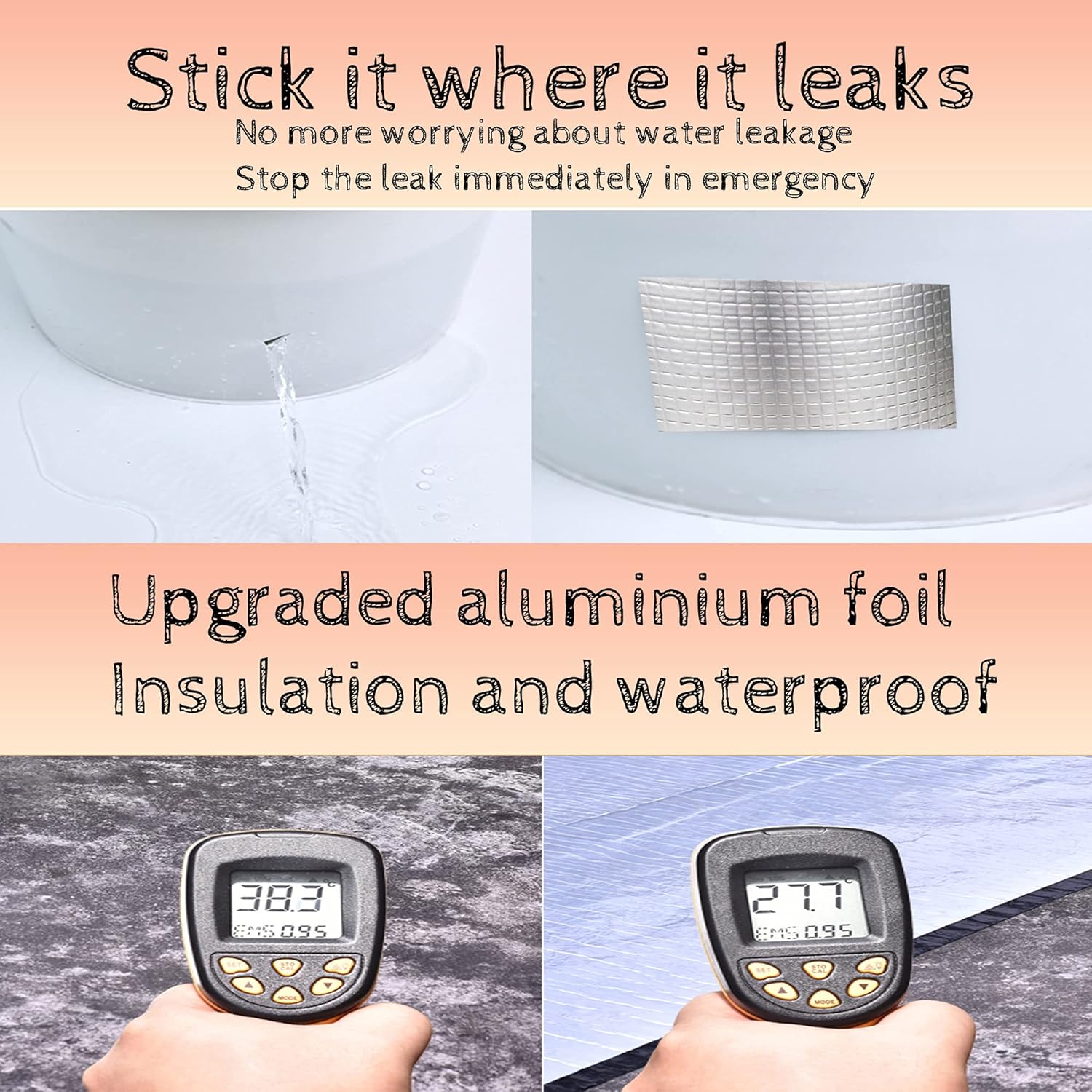 Sealix | Aluminium afdichtband voor zwaar gebruik - waterdicht, hittebestendig, reparatie van lekken