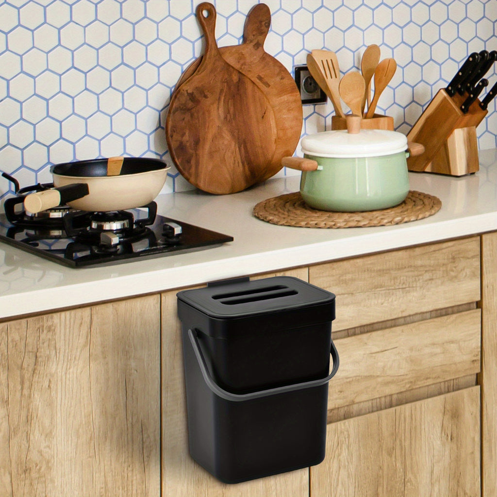 WasteWise | Compacte keukencompostbak – Afvalbak voor op het aanrecht en om op te hangen