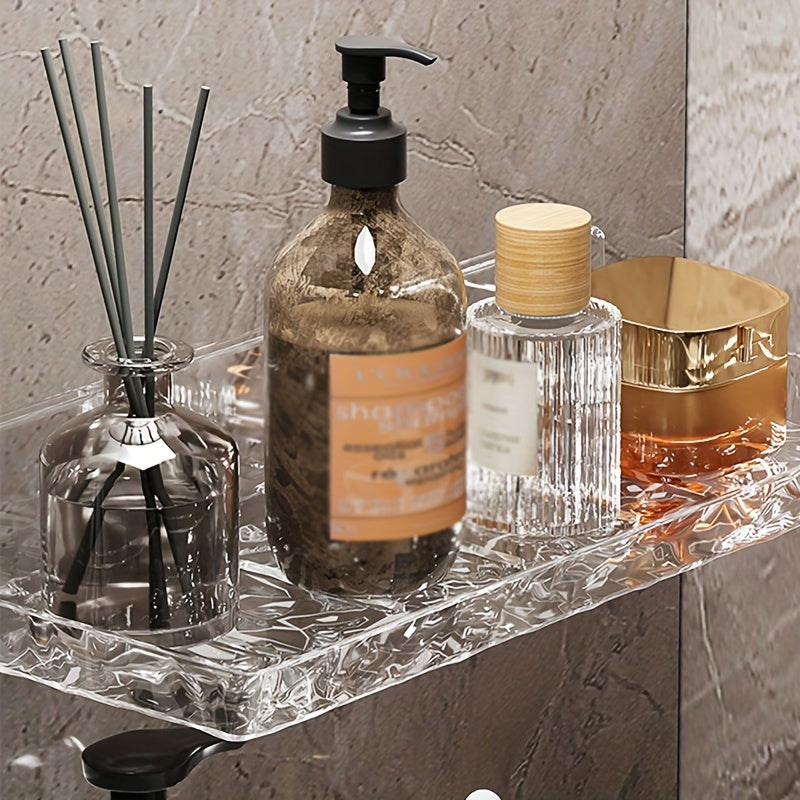 LuxeNook | Wand gemonteerde badkamer wastafel plank met holle drainage, Plastic opslag voor badkamer organisatie
