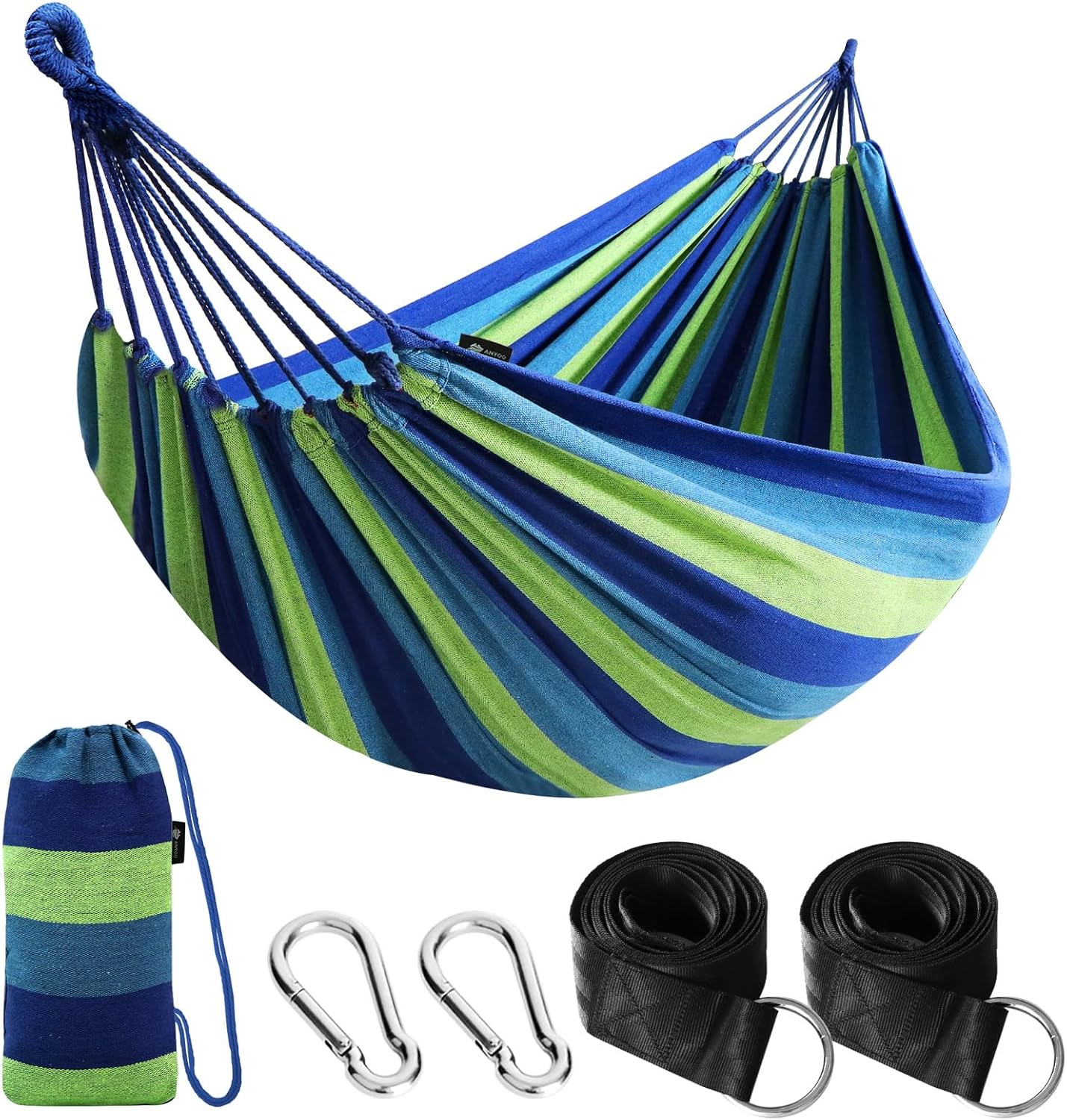 BreezeCot | Katoen Camping hangmat - Draagbare Canvas hangmat, Comfort Outdoor Patio Gear