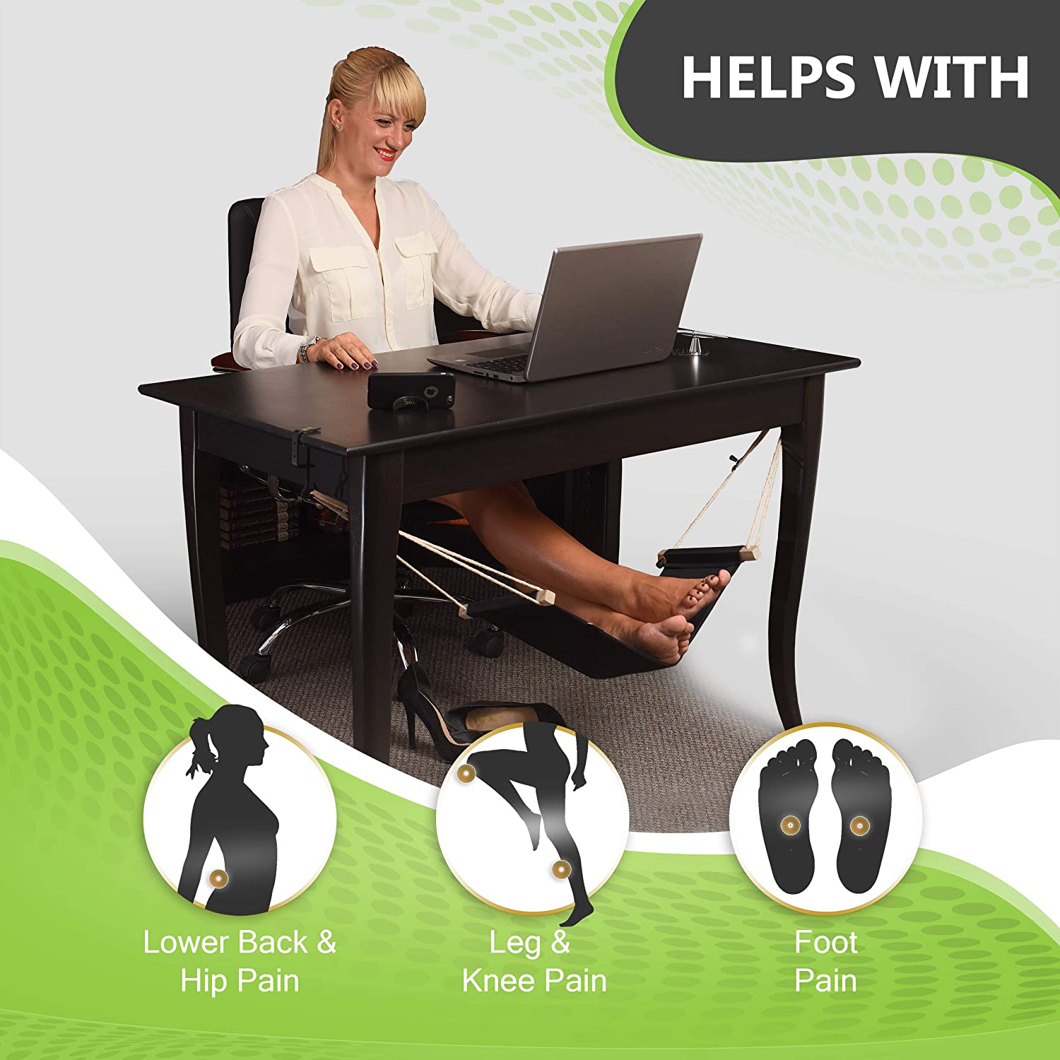 FootLoft | Ergonomische voetenzak voor onder het bureau – Voetensteun voor onder het bureau