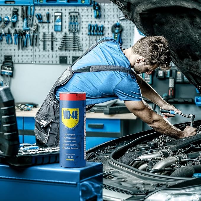 MechMug | Industriële WD-40 geïnspireerde thermosbeker – Robuuste roestvrijstalen reisbeker voor koffie