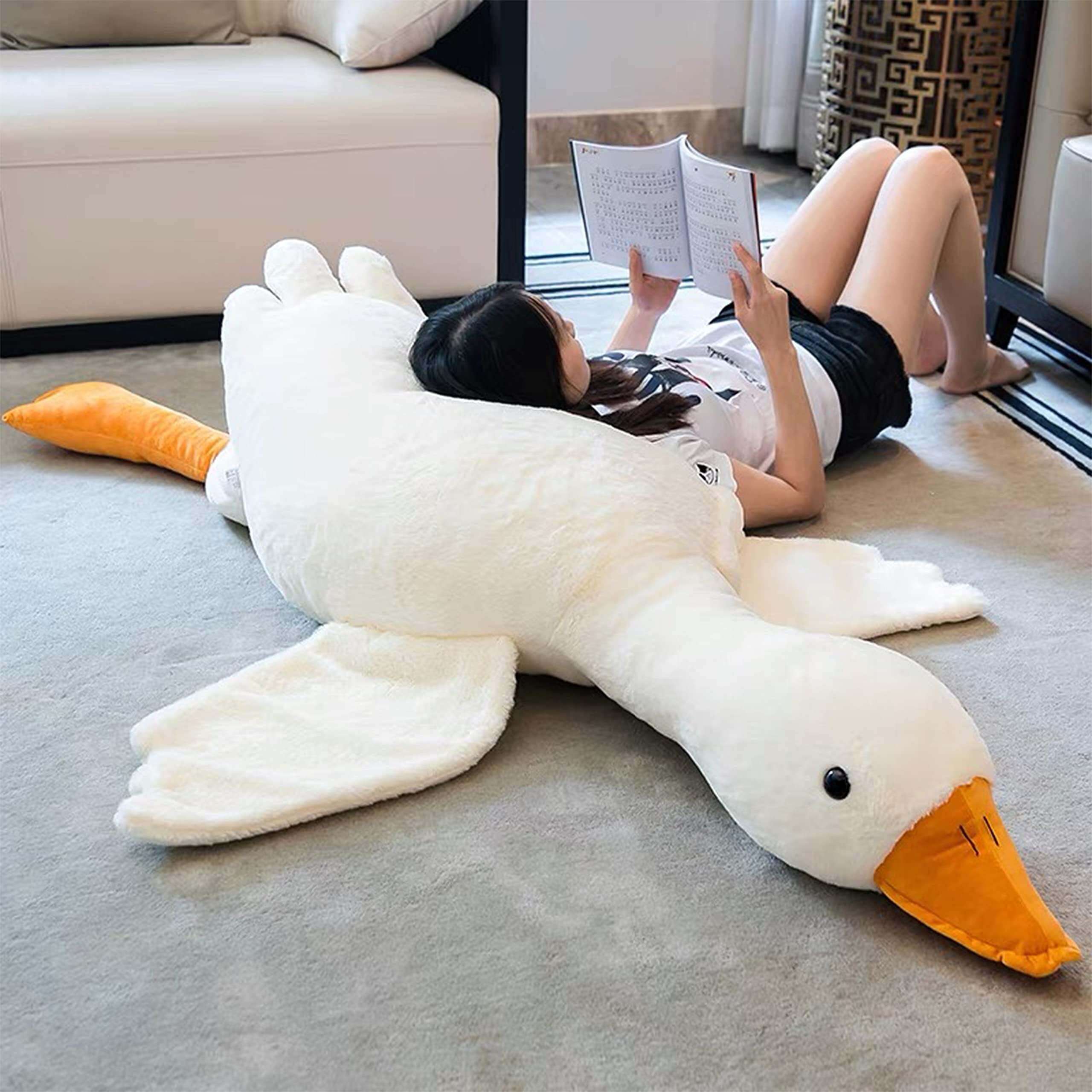 PlushiGoose | Reuze Pluche Gans Knuffeldier - Zacht Knuffel Kussen Speelgoed
