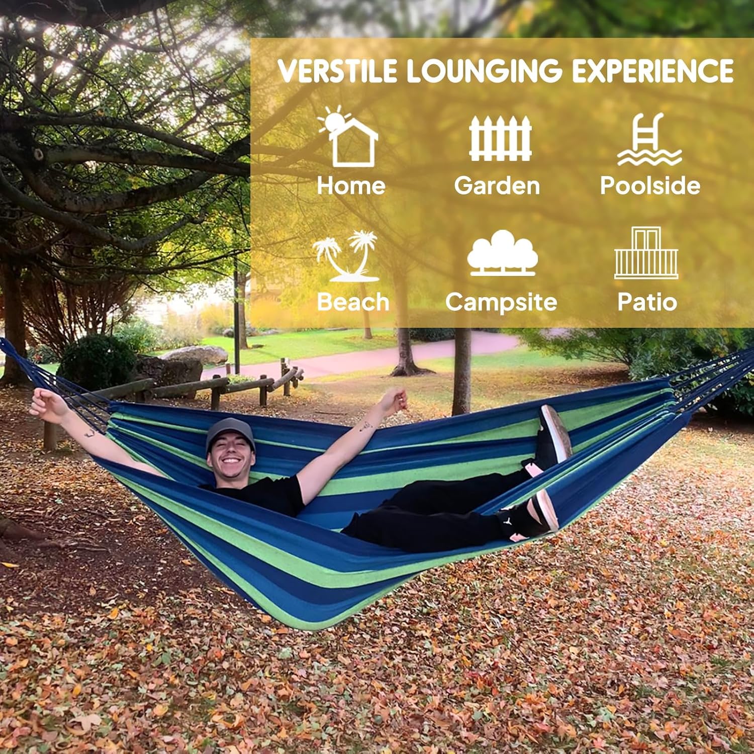 BreezeCot | Katoen Camping hangmat - Draagbare Canvas hangmat, Comfort Outdoor Patio Gear