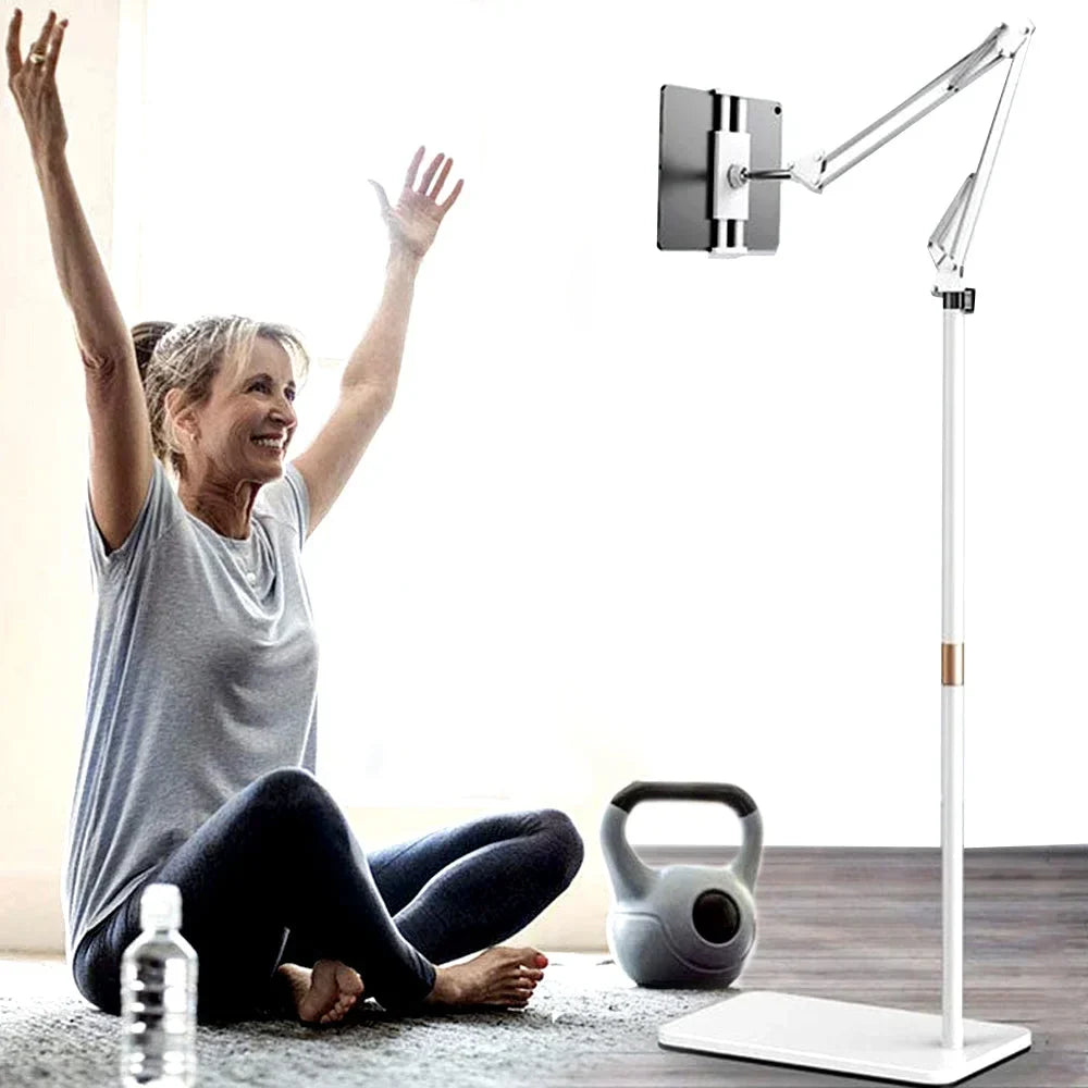 FoldiBase | 360° flexibele, opvouwbare en verstelbare vloerstandaard voor iPad en tablet