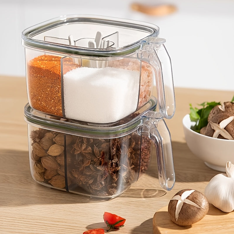SpiceVault | 4-in-1 kruidenbox – luchtdichte klapdeksel, kruidenorganizer met meerdere compartimenten voor in de keuken