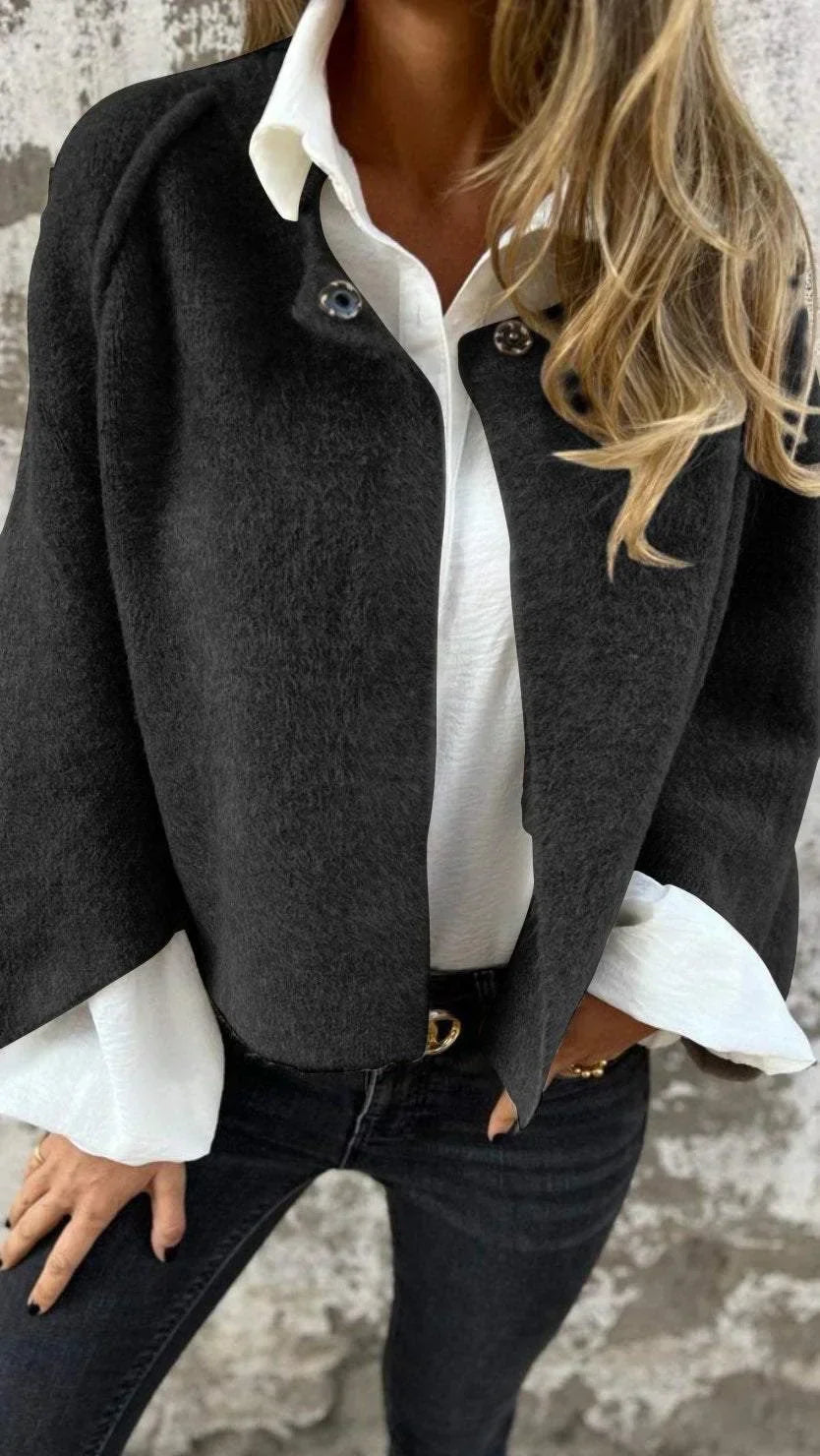 Jaryelle | Dames wollen blend jas – Elegante, losvallende jas, lange stijlvolle overjas