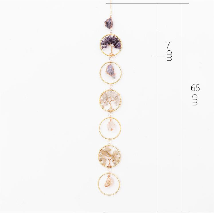 LifeGems | Kristallen Levensboom Wanddecoratie, 6 Ringen, Huisornament