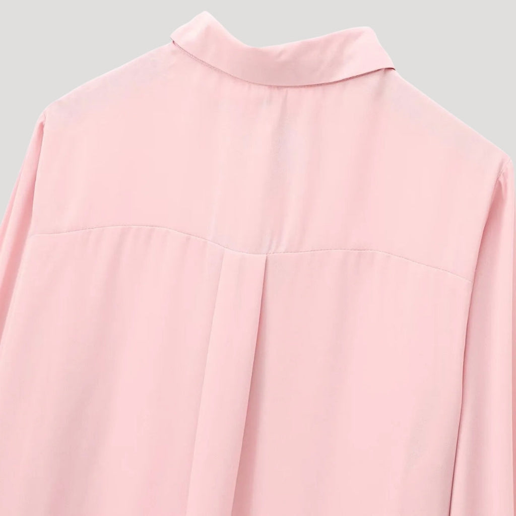 Elowen | Dames chiffonblouse met lange mouwen, stippen en strik – elegante, casual top voor op kantoor