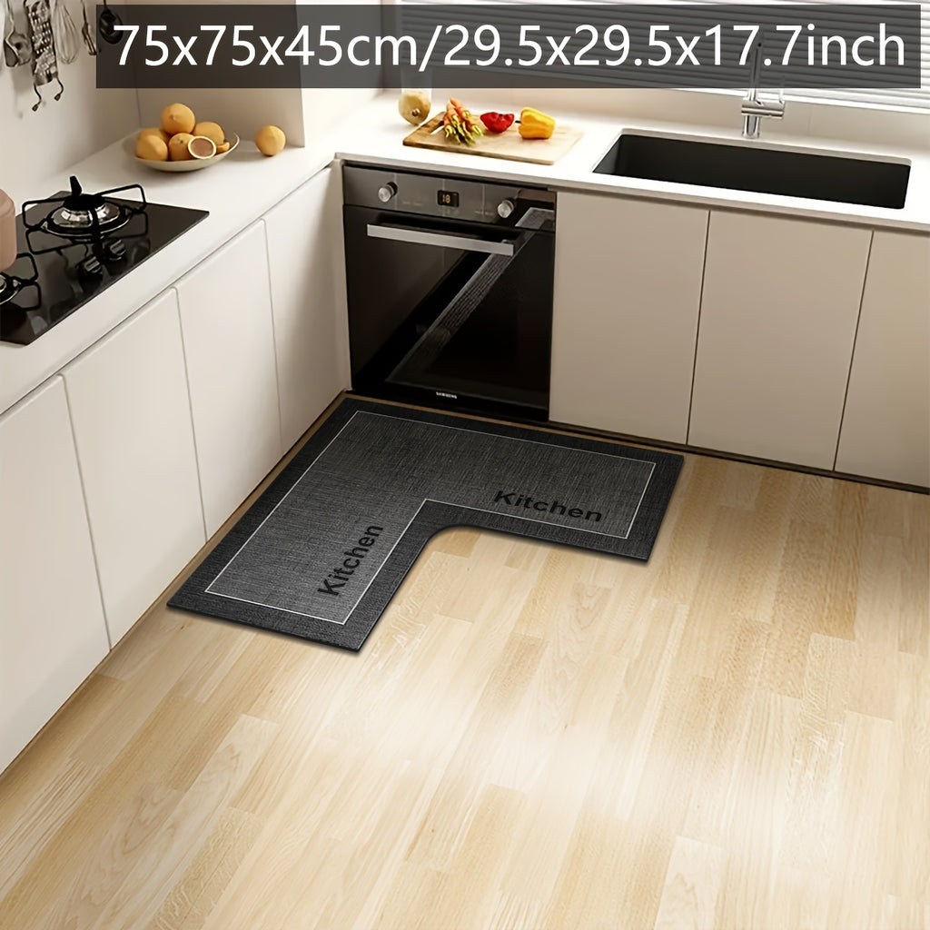 StepNook | Grote L-vormige keukenmat – antislip siliconen onderkant, vloerkleed voor eetkamer en hal