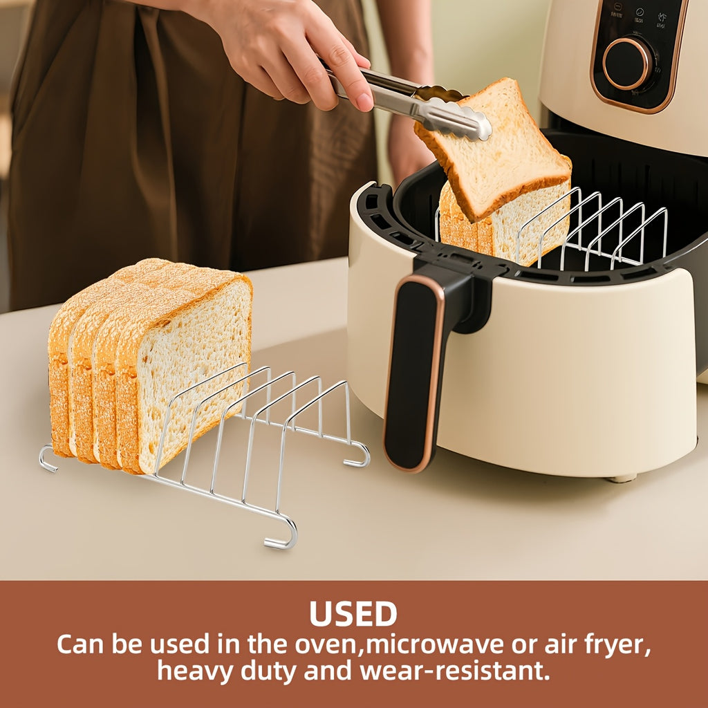 ToastLift | Roestvrijstalen luchtfriteuse-toastrek – verticale broodhouder met meerdere sleuven