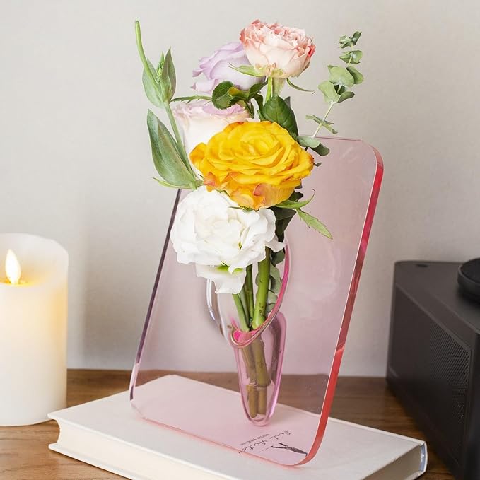 BloomFrame | Acrylic Clear Picture Frame Vase - Modern Minimalist Flower Display