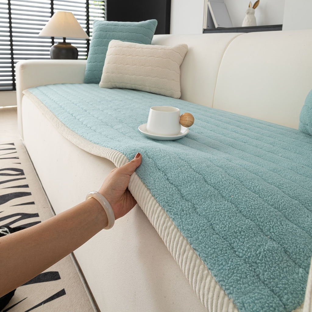 SnugWrap | Slipvaste Sofa Overtrek van Dik Pluche - Machinewasbaar, Huisdiervriendelijke Bankbeschermer voor de Woonkamer