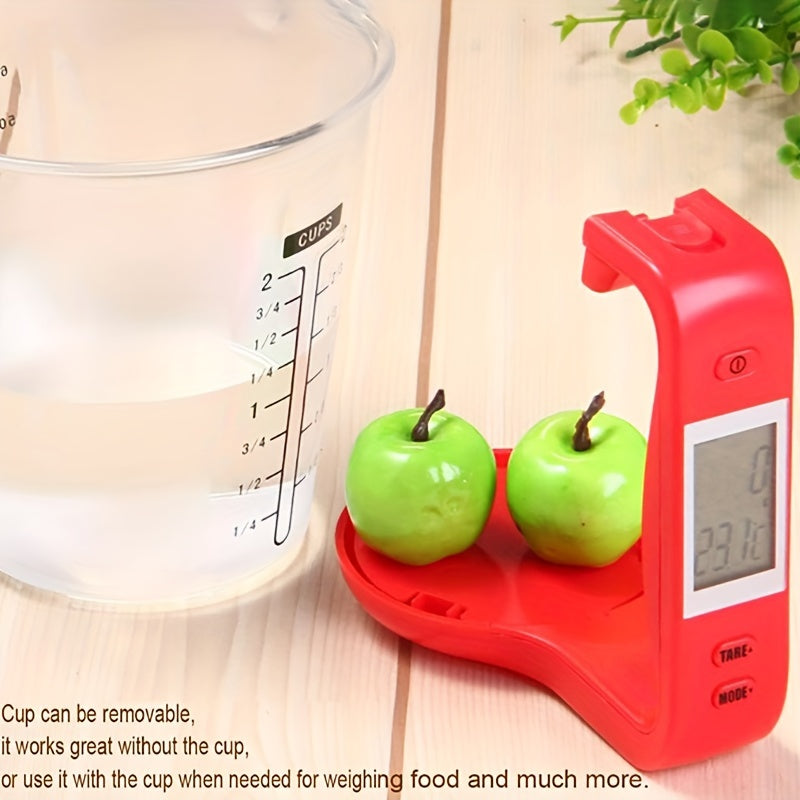 ScaleCup | Compacte digitale keukenweegschaal met LCD-scherm, precieze maatbeker, beker