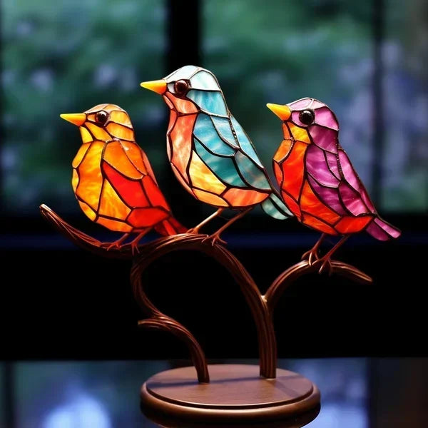 AvianHome -  Vogels in Gekleurd Glas voor een Geraffineerd Interieurontwerp