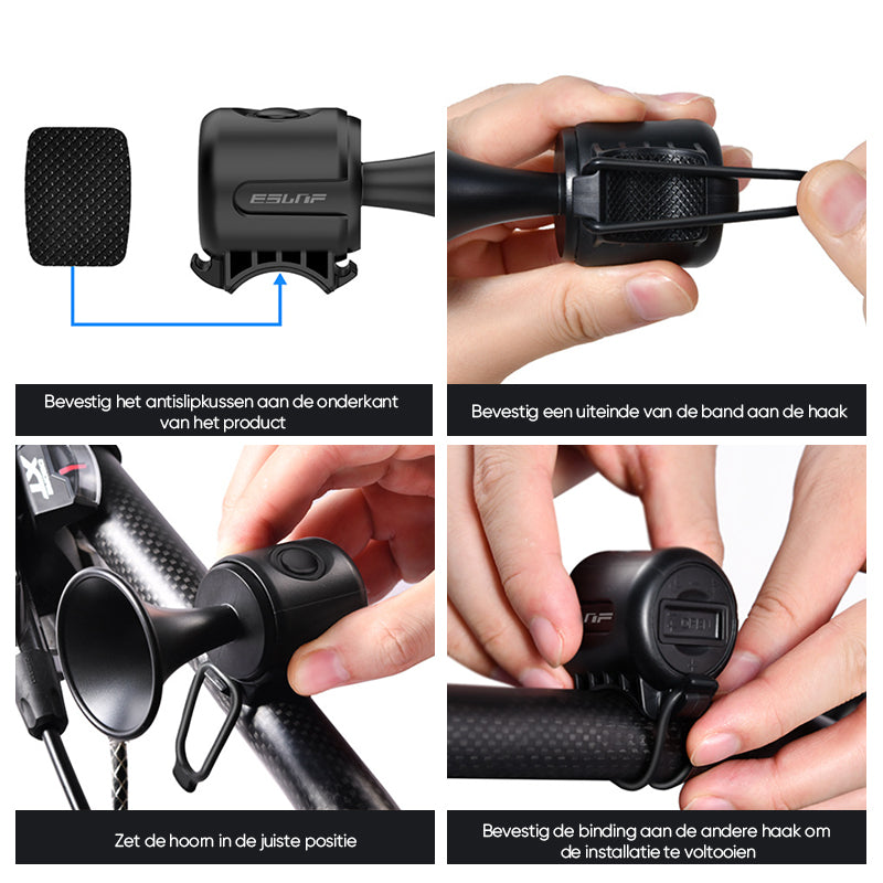 ShockBell | Elektrische fietsbel – Luide claxon van 120 dB, waterdicht, eenvoudig te monteren