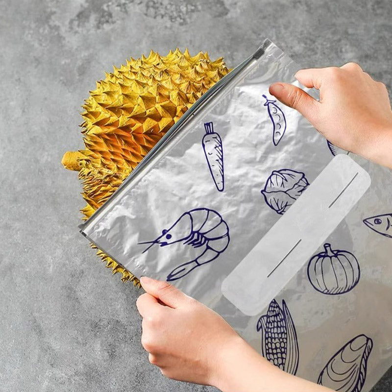 ReSealX | Herbruikbare aluminiumfolie-zakjes met ritssluiting – luchtdichte, warmtebestendige, geurvrije voedselbewaarzakjes