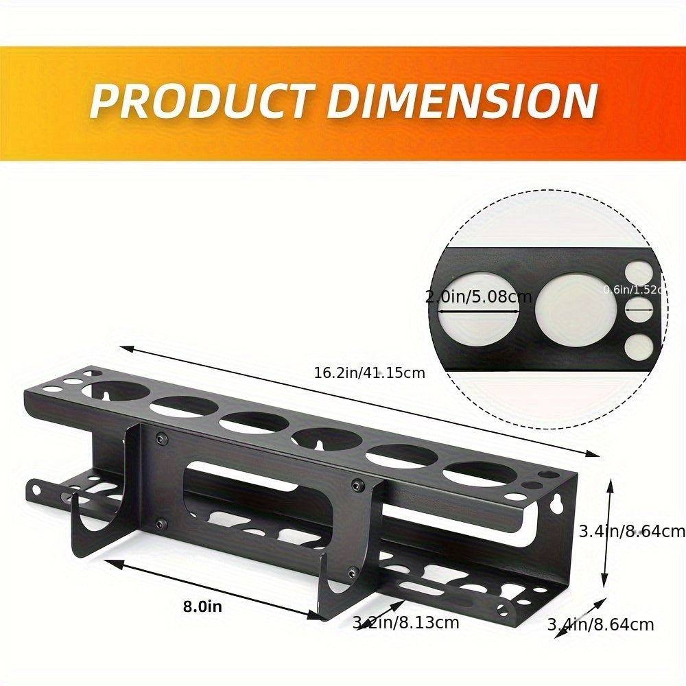 CaulkDock | Metalen kitpistool- en buishouder voor wandmontage – Opbergruimte voor werkplaats en garage
