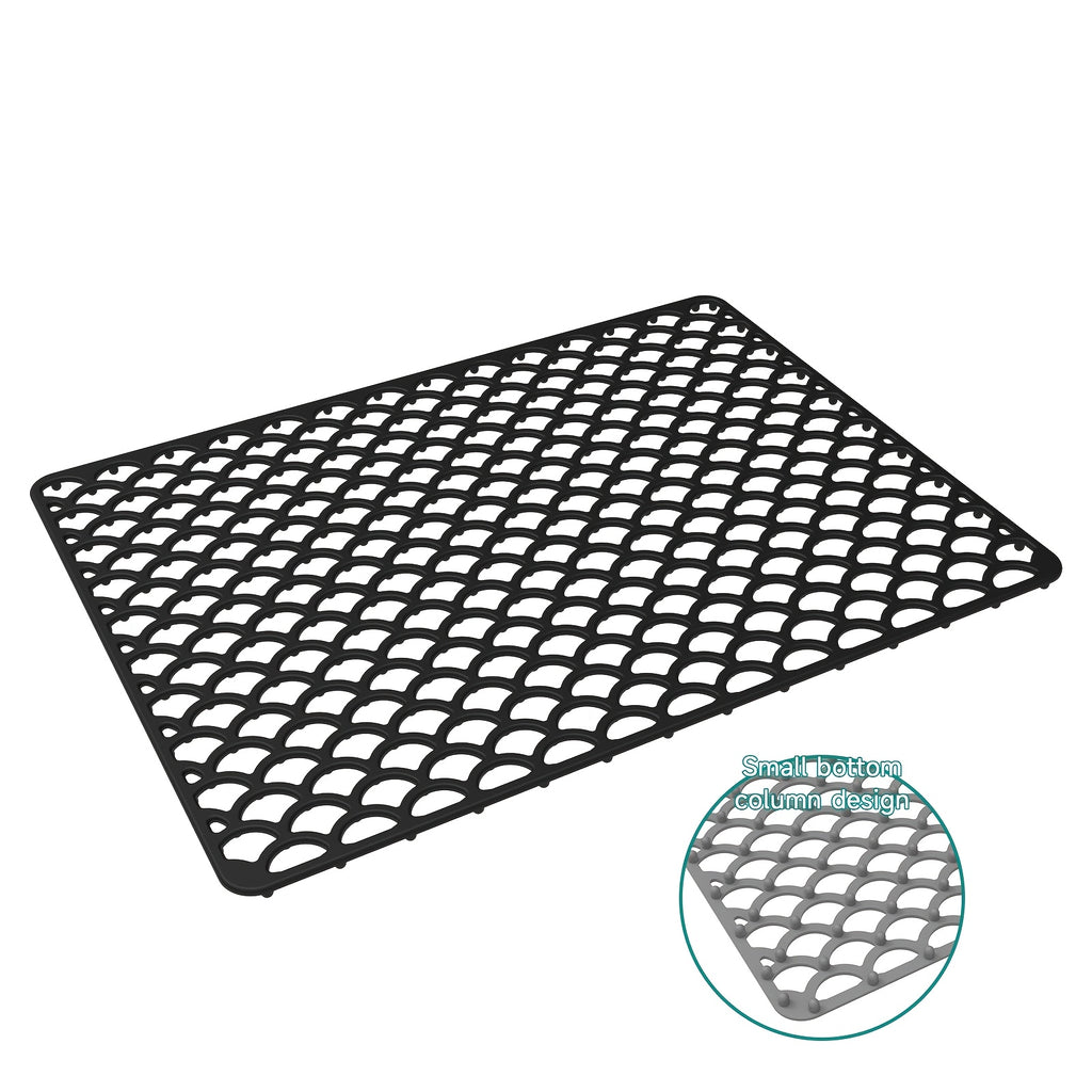FlexMat | Antislip siliconen gootsteenmat met afvoer en filtergaas
