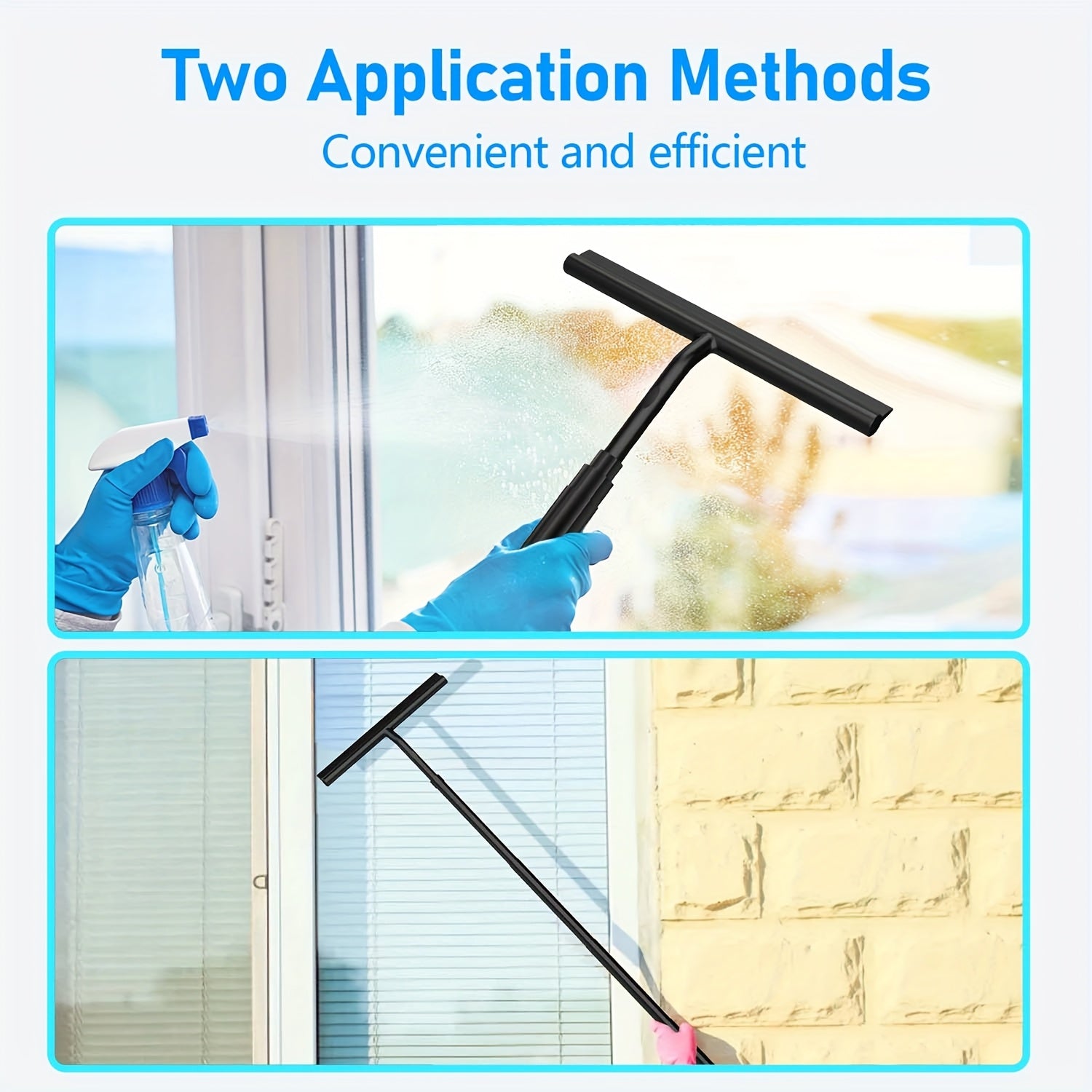 ExtendClean | Telescopische raamwisser – Heavy-duty siliconen en ijzer, lange steel voor ramen, douche, spiegels, tegels