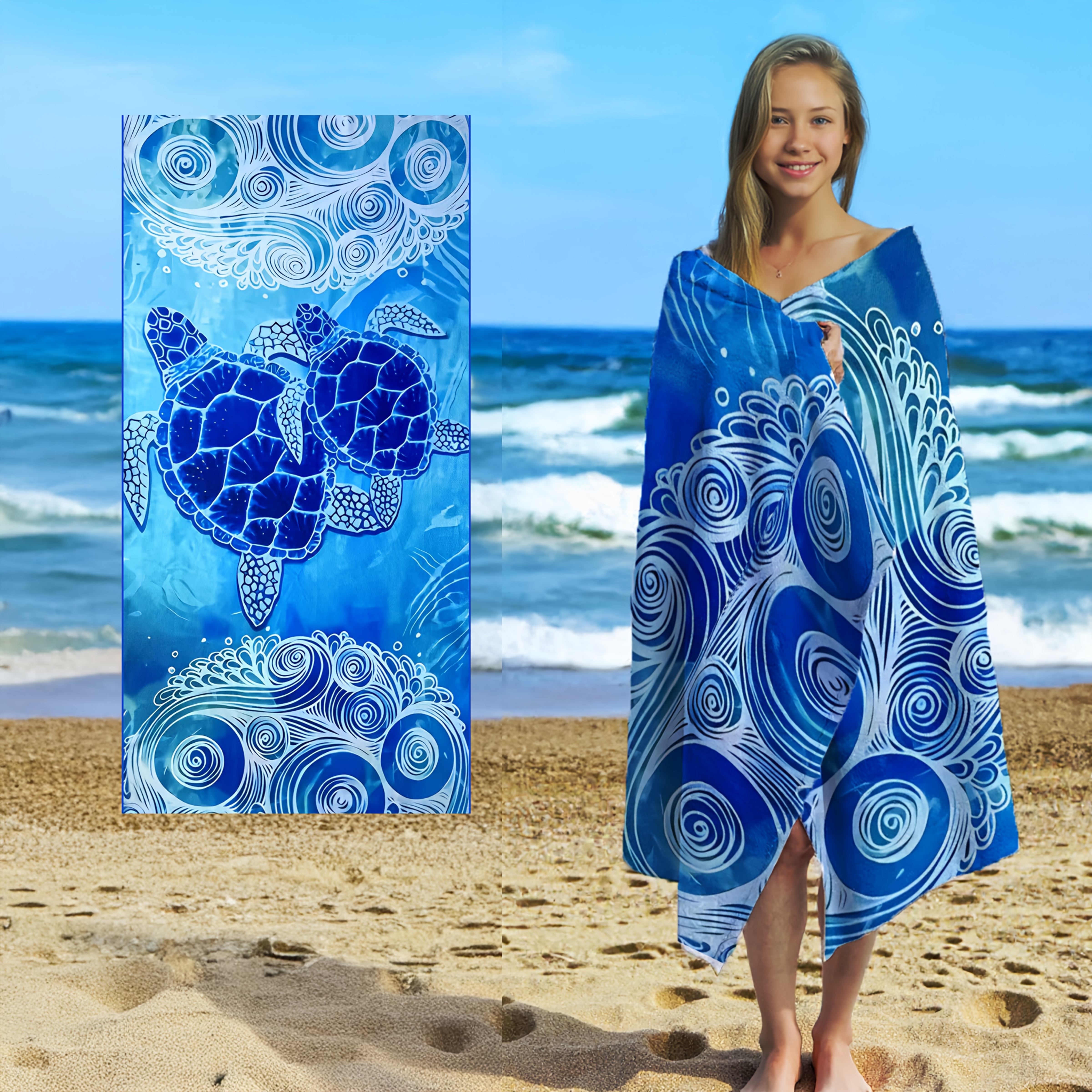 TideWrap | Extra grote strandhanddoek van microvezel - sneldrogend, ultrazacht, gedurfde print