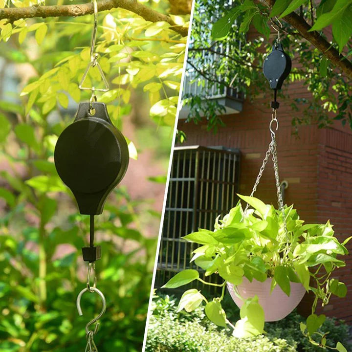 VinePull | Intrekbare plantenhanger - Verstelbare haak voor het ophangen van manden, plafondkatrol voor de tuin