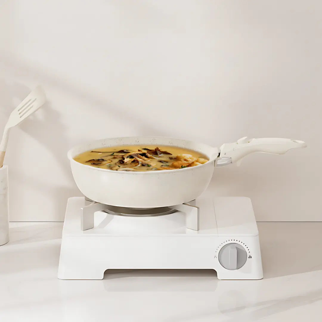 CookNex | 5-delige keramische pannenset met antiaanbaklaag en afneembare handgreep