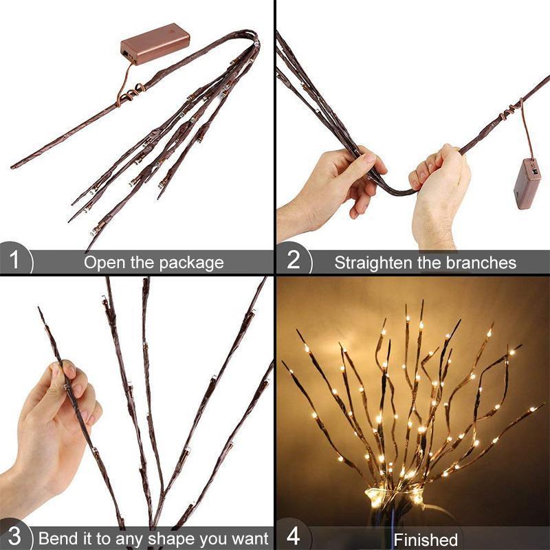 FlareTwigs | LED Decoratief Twijglampje - Takkenontwerp, Batterijgevoed voor Home Decor & Sfeerverlichting