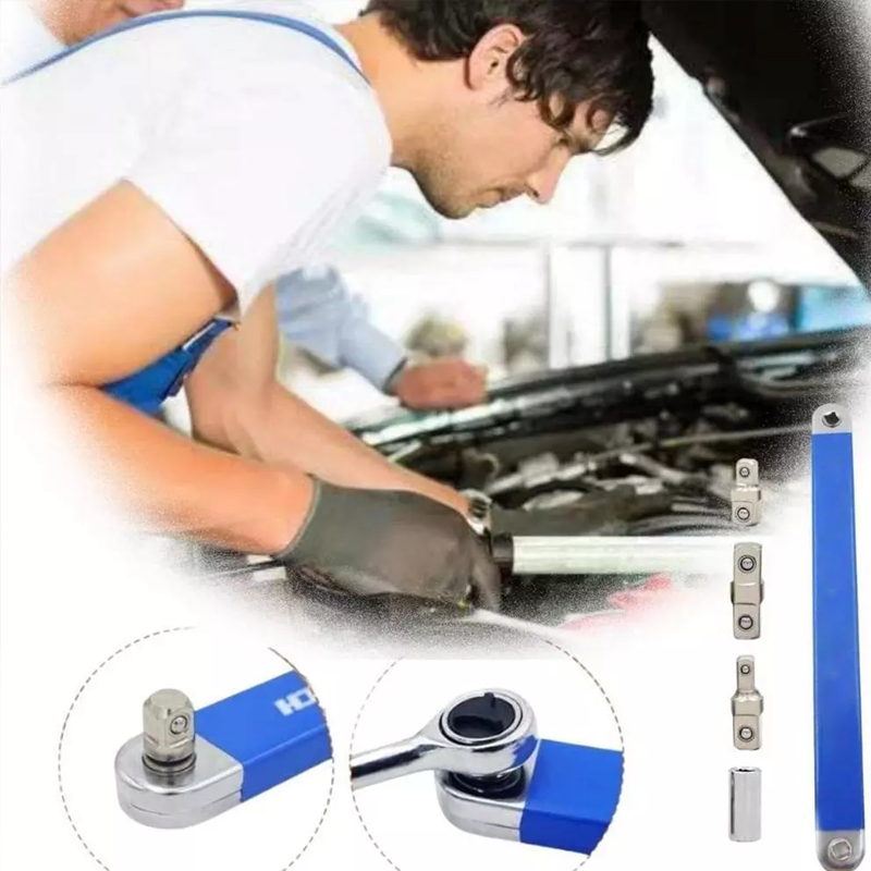TorqueReach | Zware lange verlengmoersleutel met offset - klein bereik, hoog koppel