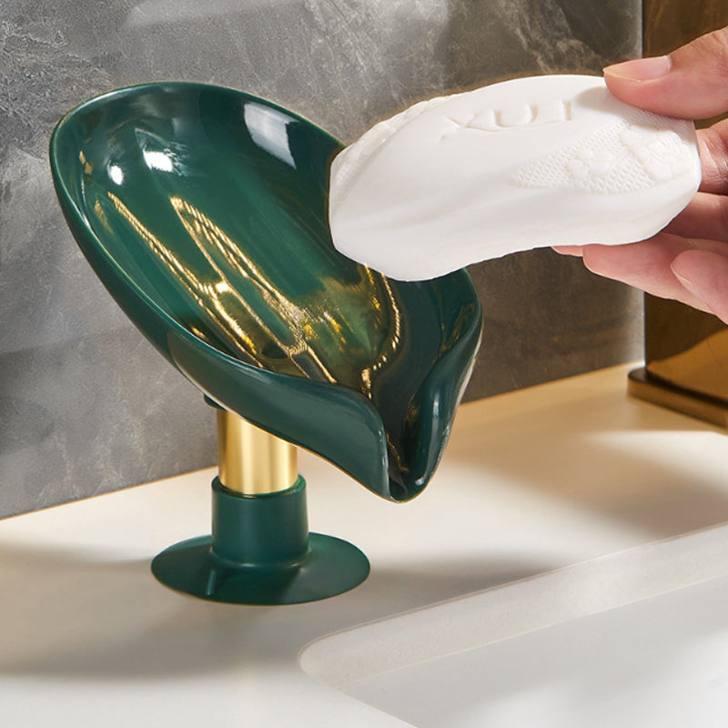SoapLeaf | Bladvormige zeepbakje met zuignap – Afdruiprek voor badkamer en keuken