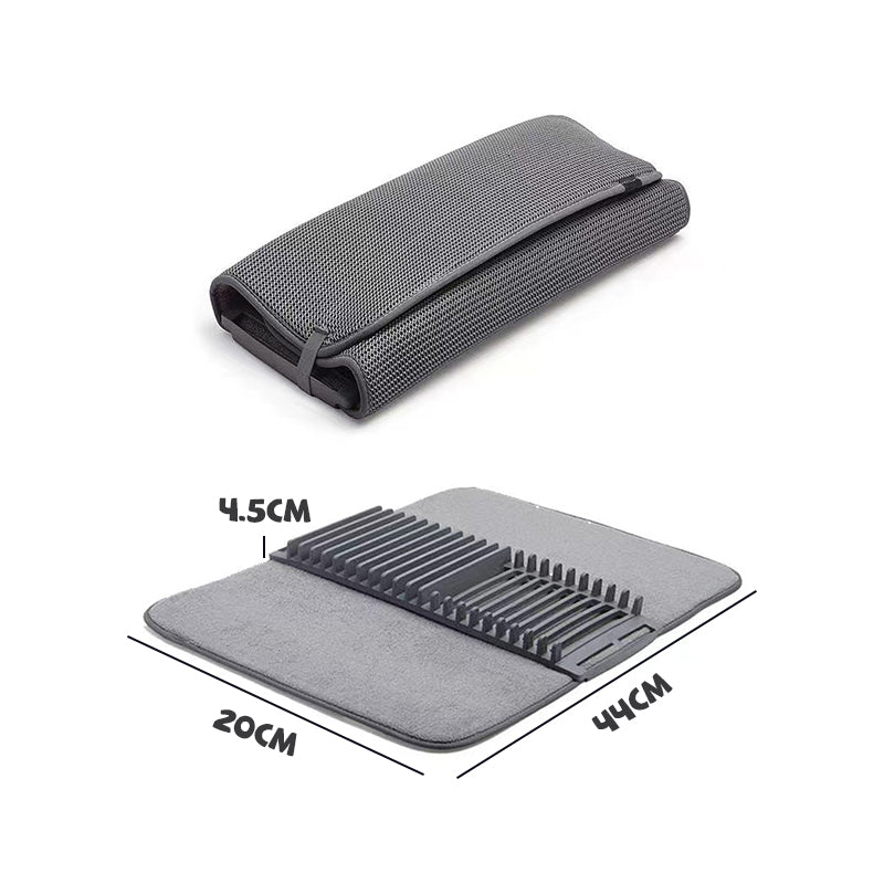 DishNest | Multifunctionele afdruipmat – Absorberende, sneldrogende, antislip keukenmat