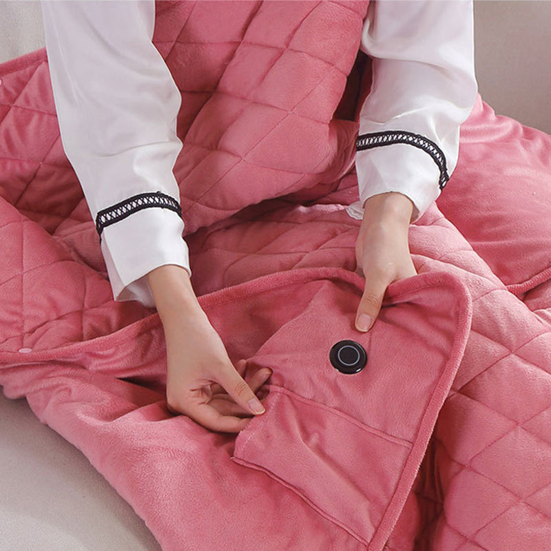 PlugNWarm | Draagbare USB Verwarmde Deken – Zachte Knusse Omslag met 3 Warmtestanden